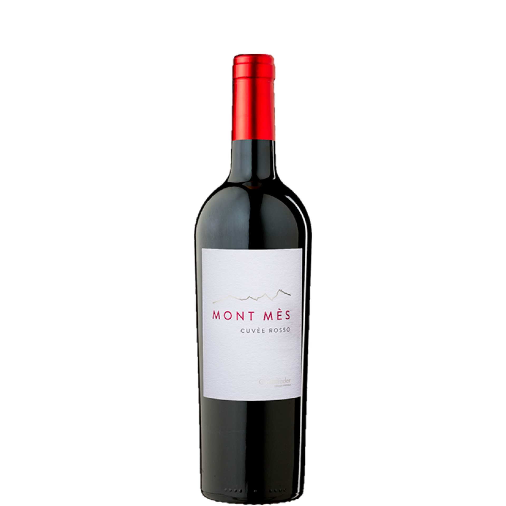 Cuvée Rosso Mont Mès - vino rosso cuvée Castelfeder su sfondo bianco
